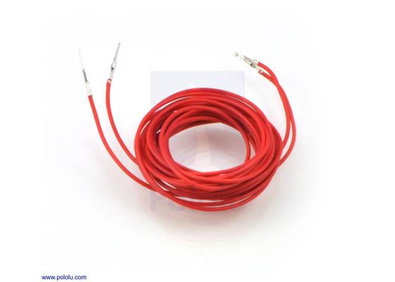 Wires with pre-crimped terminals 2-pack M-F 60" red.