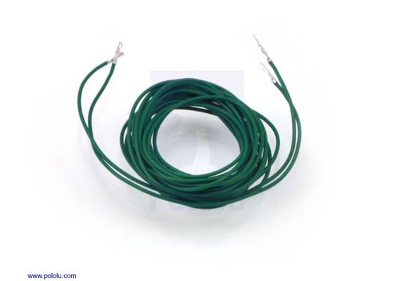 Wires with pre-crimped terminals 2-pack M-F 60" green.