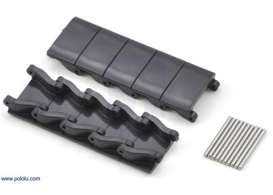 Black miniature track links with included pins.