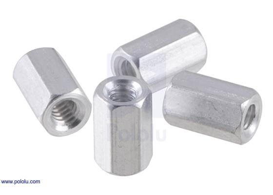 Aluminum standoff: 5/16&quot; length, 4-40 thread, F-F (4-pack).