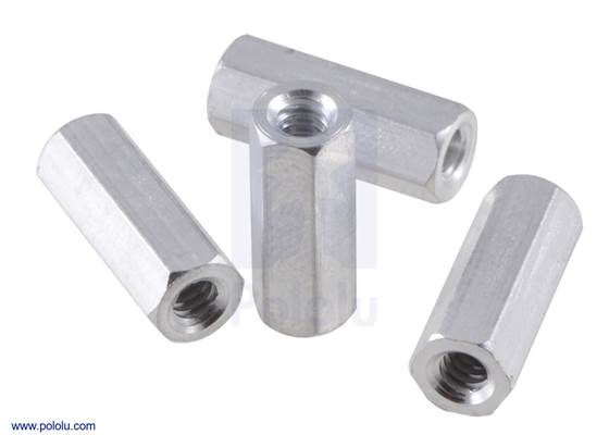 Aluminum standoff: 1/2&quot; length, 4-40 thread, F-F (4-pack).