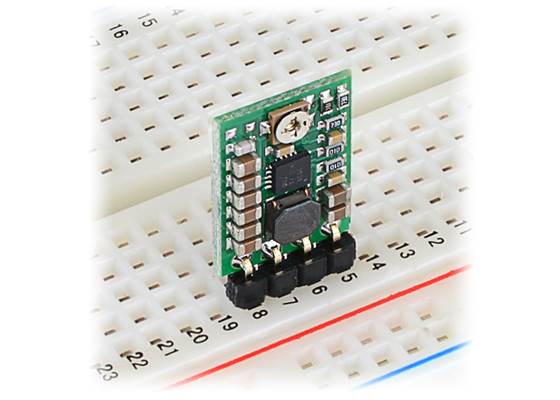 Pololu step-up/step-down voltage regulator S7V8A in a breadboard. (1)