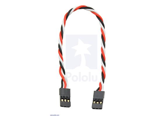 Twisted servo extension cable 6&quot; female &#8211; female.