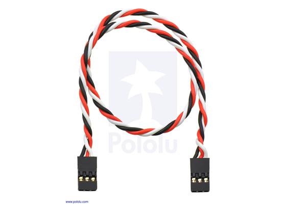 Twisted servo extension cable 12&quot; female &#8211; female.