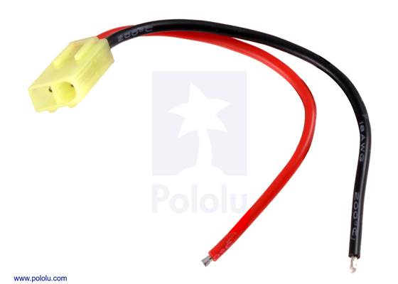 Mini Tamiya plug with 10cm leads, male.