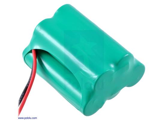 Rechargeable NiMH battery pack: 6.0 V, 2200 mAh, 3+2 AA cells.