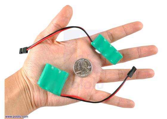 The smaller, 1/3- and 2/3-AAA NiMH battery packs are great for miniature robots.