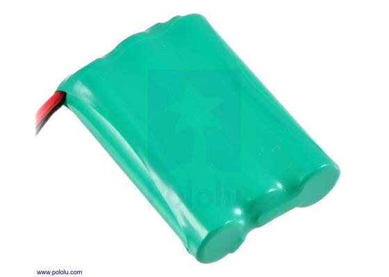 Rechargeable NiMH battery pack: 3.6 V, 900 mAh, 3&#215;1 AAA cells.