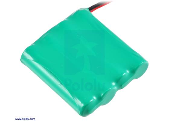 Rechargeable NiMH battery pack: 4.8 V, 900 mAh, 4&#215;1 AAA cells.