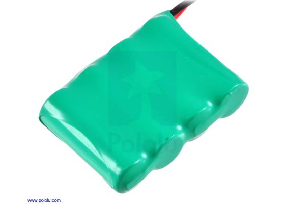 Rechargeable NiMH battery pack: 4.8 V, 350 mAh, 4&#215;1 2/3-AAA cells.