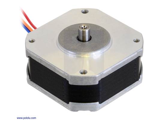 Sanyo pancake stepper motor: bipolar, 200 steps/rev, 42x18.6mm, 5.4V, 1000mA (SS2422-5041).