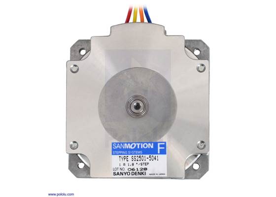 Bottom view of the 50x11mm Sanyo pancake stepper motor.