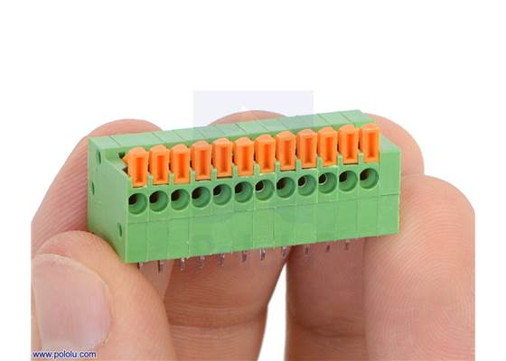We have now combined two 6-pin side-entry screwless terminal blocks into a single 12-pin terminal block.