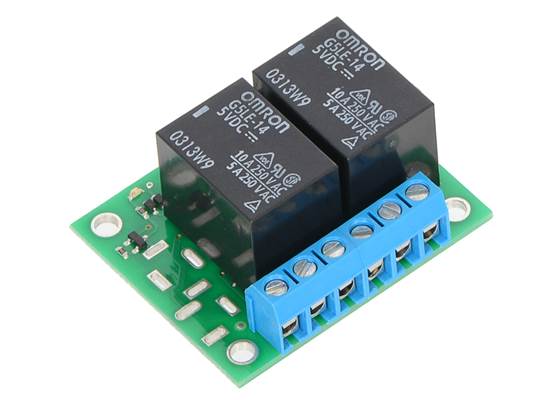 Pololu basic 2-channel SPDT relay carrier with 5&nbsp;VDC relays (assembled). (1)