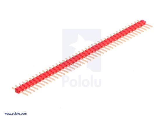 0.100&quot; (2.54 mm) Breakaway Male Header: 1x40-Pin, Straight, Red.