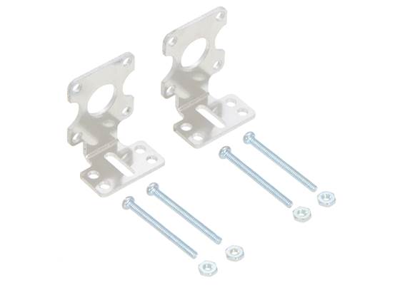 Pololu extended stamped aluminum L-bracket pair for plastic gearmotors.