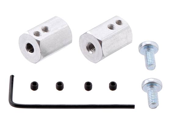 12mm Hex Wheel Adapter for 4mm Shaft (2-Pack).