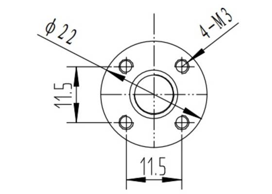 Dimension diagram for the traveling nut for TR8x8(P2) threaded rods. Units are mm.