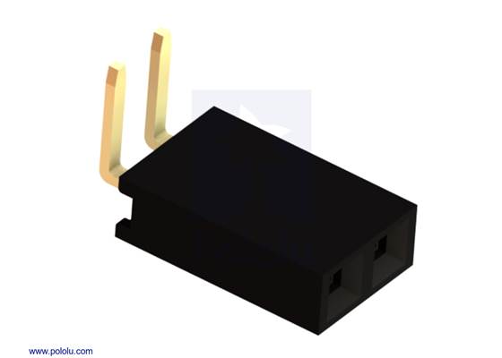 0.100&quot; (2.54 mm) Female Header: 1&#215;2-Pin, Right-Angle