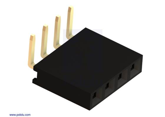 0.100&quot; (2.54 mm) Female Header: 1&#215;4-Pin, Right-Angle