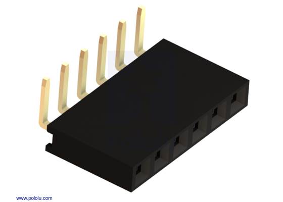 0.100&quot; (2.54 mm) Female Header: 1&#215;6-Pin, Right-Angle