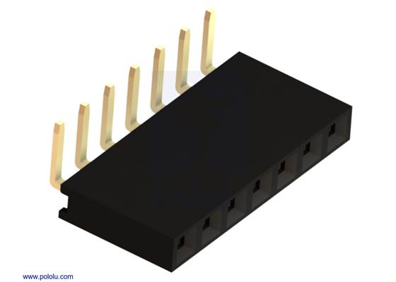 0.100&quot; (2.54 mm) Female Header: 1&#215;7-Pin, Right-Angle