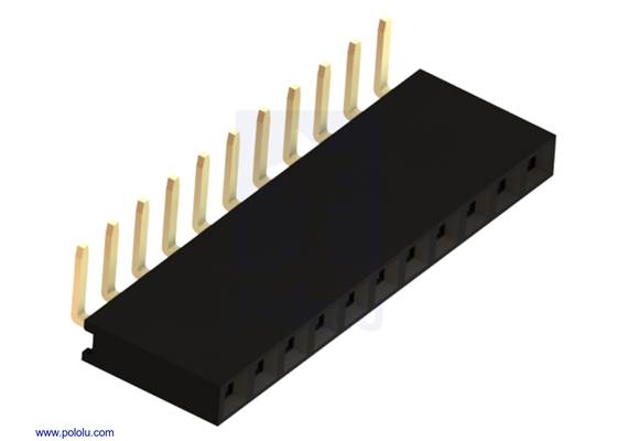 0.100&quot; (2.54 mm) Female Header: 1&#215;11-Pin, Right-Angle