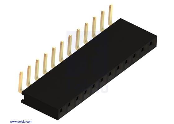 0.100&quot; (2.54 mm) Female Header: 1&#215;12-Pin, Right-Angle