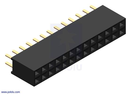 0.100&quot; (2.54 mm) Female Header: 2&#215;13-Pin, Straight