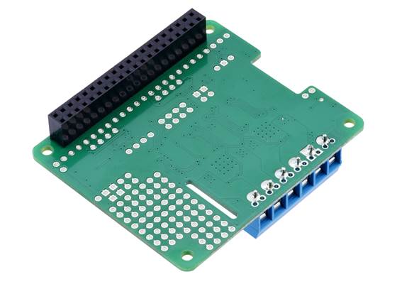 Pololu Dual MC33926 Motor Driver for Raspberry Pi, bottom view.