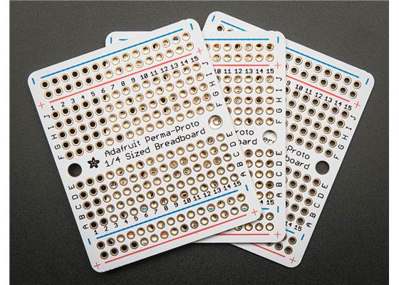 Adafruit Perma-Proto Quarter-Sized Breadboard PCB (3-Pack).