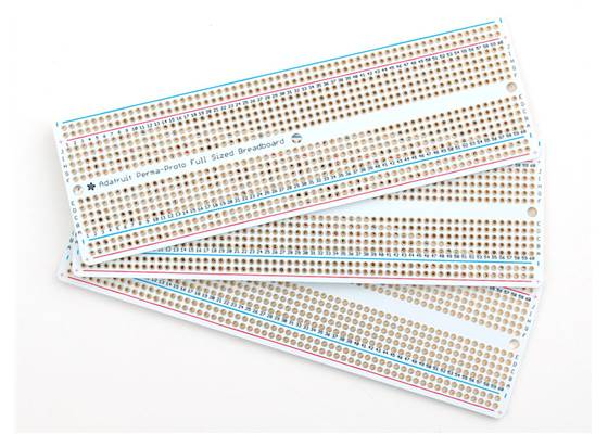 Adafruit Perma-Proto Full-Sized Breadboard PCB (3-Pack).