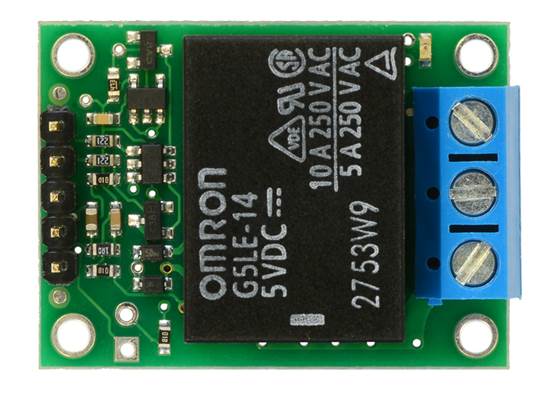 Pololu RC Switch with Relay, assembled, top view.