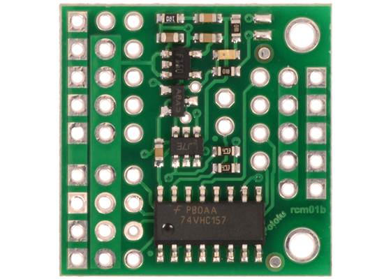 Pololu 4-Channel RC Servo Multiplexer (Partial Kit), top view.