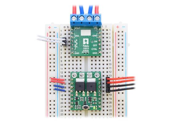 Big Pushbutton Power Switches showing two assembly options for use with a breadboard.