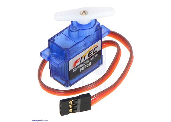 FEETECH FS90R micro continuous rotation servo.