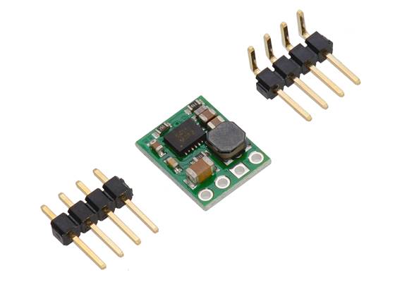 Pololu step-down voltage regulator D24V5Fx with included hardware.