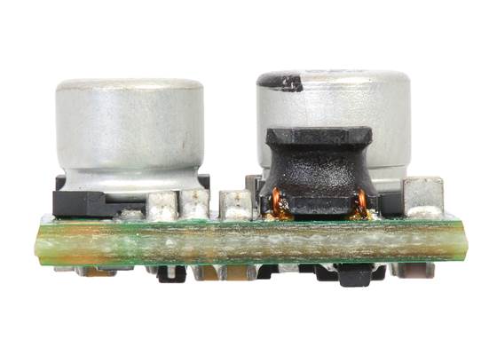 Pololu 2.5A Step-Down Voltage Regulator D24V25Fx, side view.