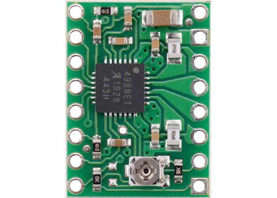 A4988 stepper motor driver carrier, top view.