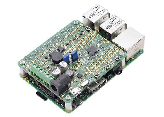 A-Star 32U4 Robot Controller SV with Raspberry Pi Bridge on a Raspberry Pi Model B+.