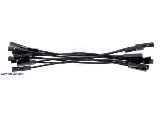 Premium jumper wire 10-pack F-F 3&quot; black.