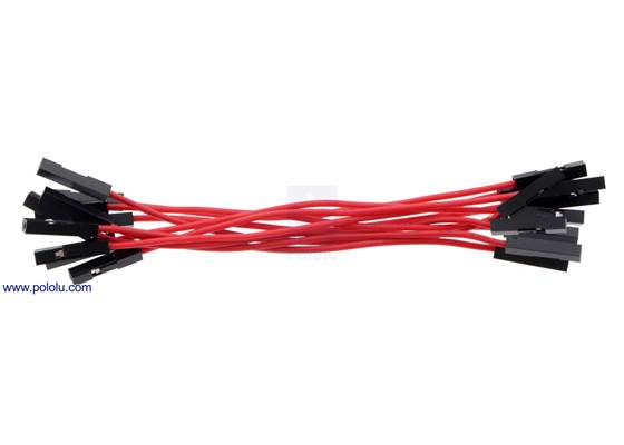 Premium jumper wire 10-pack F-F 3&quot; red.