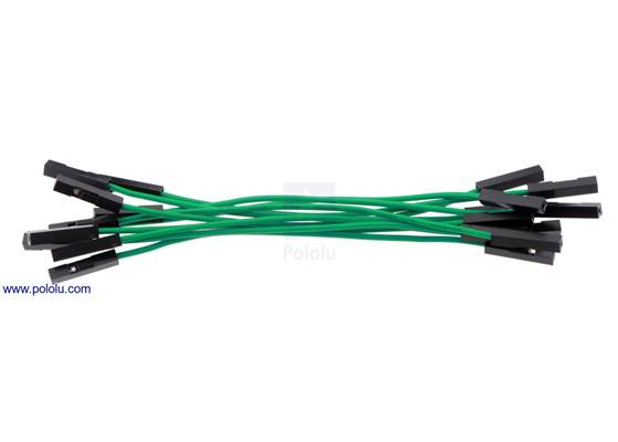 Premium jumper wire 10-pack F-F 3&quot; green.