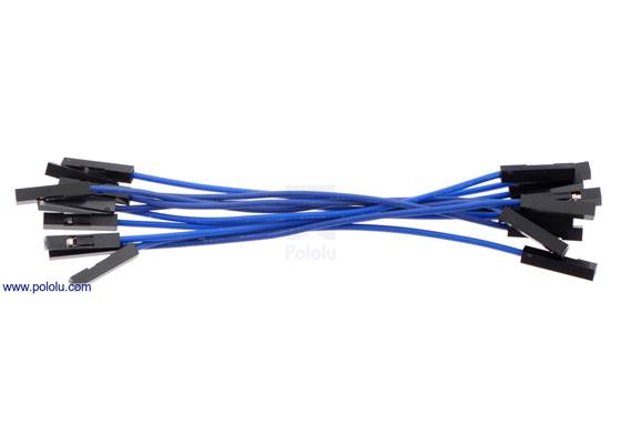 Premium jumper wire 10-pack F-F 3&quot; blue.