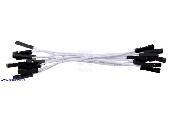Premium jumper wire 10-pack F-F 3&quot; white.