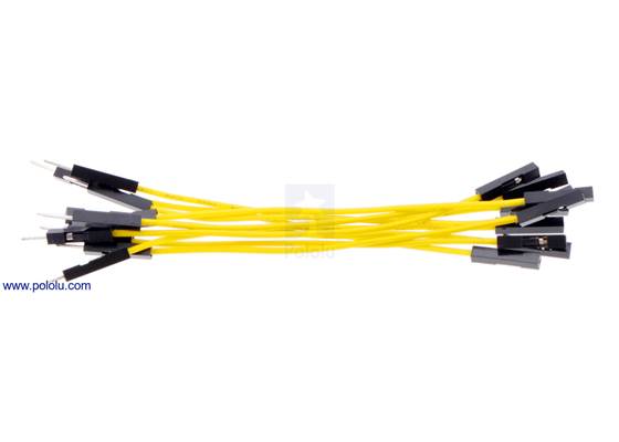 Premium jumper wire 10-pack M-F 3&quot; yellow.
