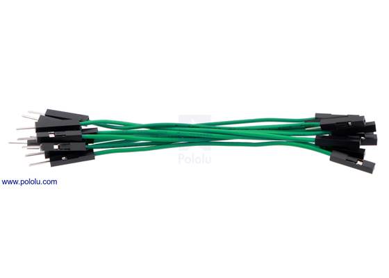 Premium jumper wire 10-pack M-F 3&quot; green.