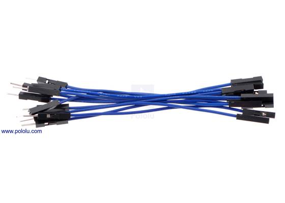 Premium jumper wire 10-pack M-F 3&quot; blue.