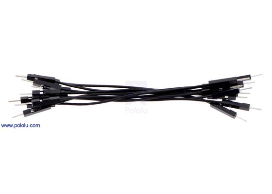 Premium jumper wire 10-pack M-M 3&quot; black.