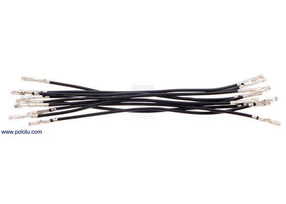 Wire with pre-crimped terminals 10-pack 3&quot; F-F black.